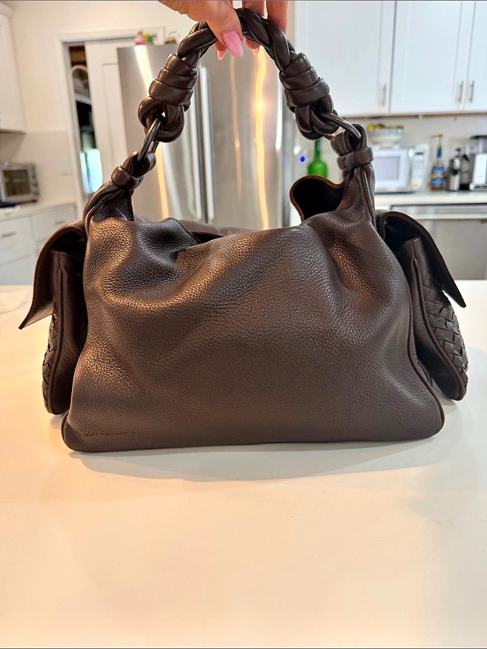 Bottega Veneta Intrecciato Trimmed Double Pocket Hobo Intrecciato Double Pocket👜